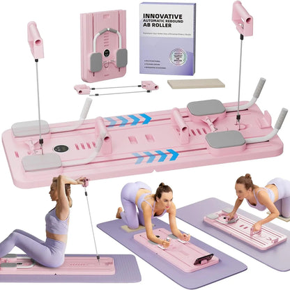 Multifunctional Abdominal Board Fitness Board Push up Board Automatic Rebound Abdominal Muscle Curling, Home Fitness Equipme